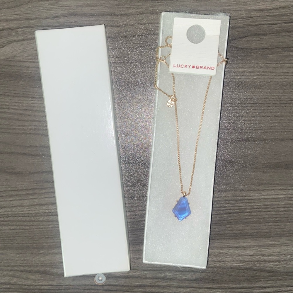 🆕 Lucky Brand Set Stone Pendant Necklace - Picture 2 of 7